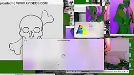 זיון על השולחן במצלמת אינטרנט