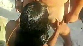 Bela India Takes Beach To Madness With Amazing Bukkake