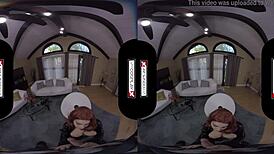 Vrcosplayx com black widow rides your big cock in cowgirl position