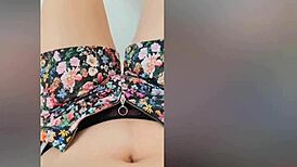 hot brunette girl bounces her huge natural boobs