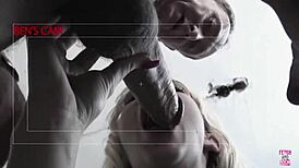 Workers break for cowgirl rides and cum in mouth with blonde in stockings