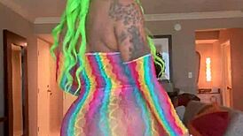 moee baby twerking that huge ass for gibby the clown in cosplay