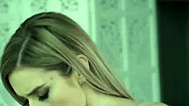 classy blonde babe bent over after steamy blowjob session