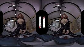 Vrcosplayx com black widow rides your big cock in cowgirl position