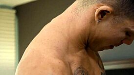 Adorable gay lovers flip positions before work