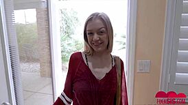 Inexperienced teen Jadyn Hayes gets cum on ass in sex test