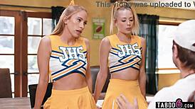 cheerleaders let coach decide their faith and he fucks them both anal, OMG! 😱