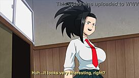 Why are these two teens gagging on that huge black cock in My Hero Academia?