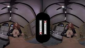 Vrcosplayx com black widow rides your big cock in cowgirl position