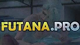 3D Futa Girl Sucking Dickgirls Cock in Pool Fucking