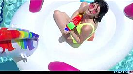 pixie riley jean logan lucky pool masturbation fingering blowjob