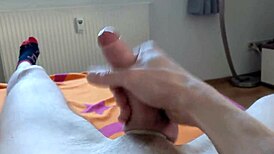 Watching that gay-porn cumshot explode!