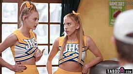 cheerleaders let coach decide their faith and he fucks them both anal, OMG! 😱