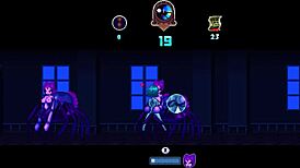 In a haunted house game, a monster with a huge cock humps the anime cartoon character