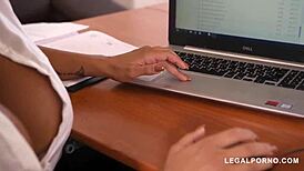 Chloe Lamour Takes Double Penetration in Wild Office Bang