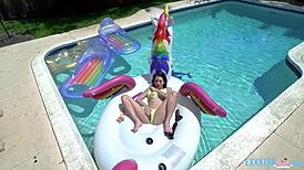 pixie riley jean logan lucky pool masturbation fingering blowjob