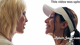 Ts blonde golf coach April Olsen bangs Lucy Hart's eager girl