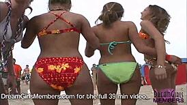College Girls Rip Shirts Off During Wet Spring Break Bikini Fun