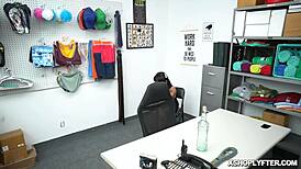 Jenna Fox tells the officer, 'Get that rod wet for my ebony pussy pounding.'