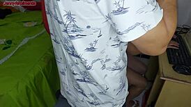 Boss Spanks Rough Slut with Big Cock While Riding and Moaning Bent Over