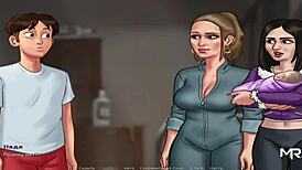 Milf delivers stress relief handjob in Summertimesaga cartoon episode 4