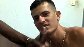 Amateur Gay Interracial Bareback Blowjob with Big Black Monster Cock