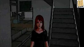 Teen brunette gets bold in family fun