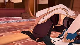 Angelic barbara in genshin impact 3d cartoon