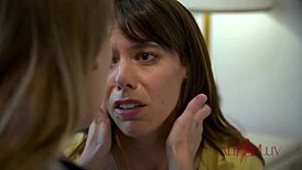 Teasing Oiled Lesbians Scissoring with Big Tits