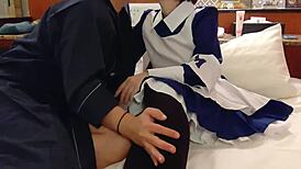 Cute nurse cosplay girl sucks me off in hospital bed 😘