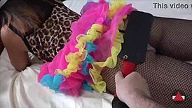 Spanking Leads To Cumshot On Her Fishnets Ass