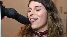 Zeta Paws Takes Dildo Deepthroat With Brunette Solo Fetish Action.