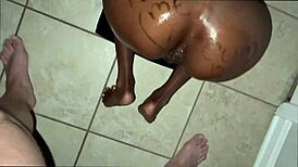 Ebony cum slut gets fucked in her ass 😈