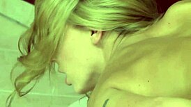 Inked step-sister gets wet from foot fetish banging