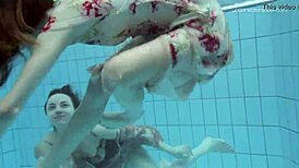anna netrebko and lada poleshuk get wild underwater as lesbos