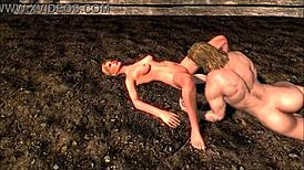 nookie with norbe in wild 3d fantasy cheating ride