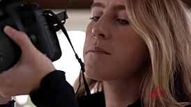 Teasing Oiled Lesbians Scissoring with Big Tits