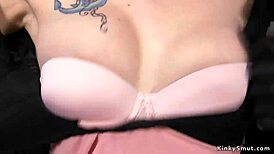 slut bound in plastic for bizarre device bondage