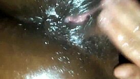 Ebony Wife Takes Monster Cock in Pussy and Blowjob