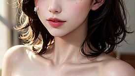 AI generated model girl with monster tits, so sexy and cute