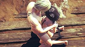 Kitty boobjob and creampie