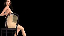 In this animated 3D cartoon, a girl strikes sexy poses in various positions