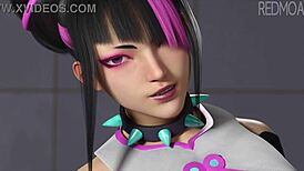 Juri Han's 3D hentai compilation features monster cock riding and titty fucking 😏