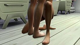 just chilling with the sims, watching young pussy get creampied in 3d