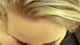 a cute german girl with blue eyes blows and rides big cocks