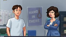 In Summertime Saga, She Eagerly Sucks the Big Monster Cock