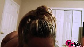 Davina Raines, the big booty mom, catches her step son jerking off.