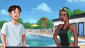 In Summertime Saga, She Eagerly Sucks the Big Monster Cock