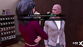 Feeling the excitement of groping breasts in the fashion store