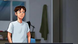 In Summertime Saga, She Eagerly Sucks the Big Monster Cock